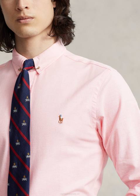 Men Ralph Lauren Slim Fit Stretch Oxford Shirt 4DJ2604 Pink