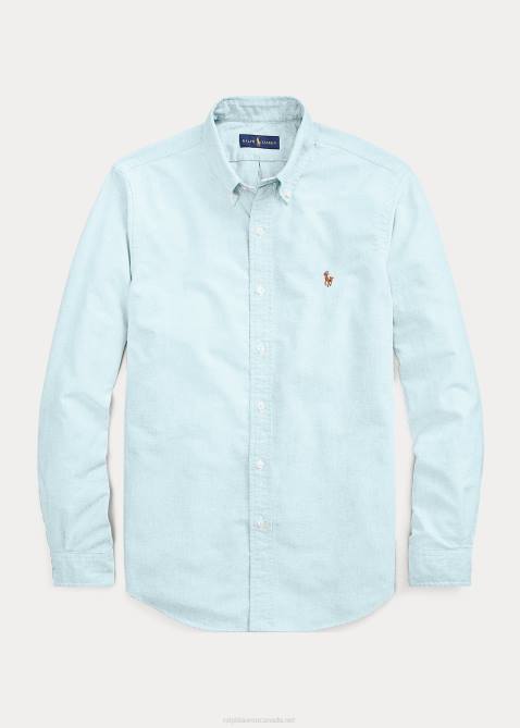 Men Ralph Lauren Slim Fit Stretch Oxford Shirt 4DJ2605 Aegean Blue