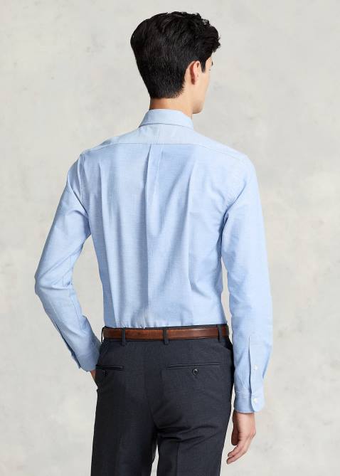 Men Ralph Lauren Slim Fit Stretch Oxford Shirt 4DJ2606 Blue