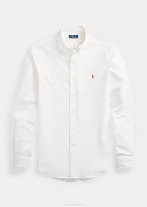 Men Ralph Lauren Slim Fit Stretch Oxford Shirt 4DJ2607 White