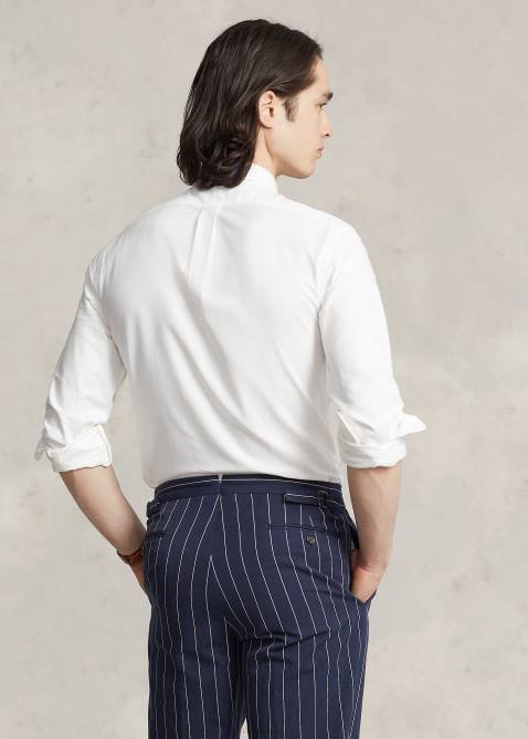 Men Ralph Lauren Slim Fit Stretch Oxford Shirt 4DJ2607 White