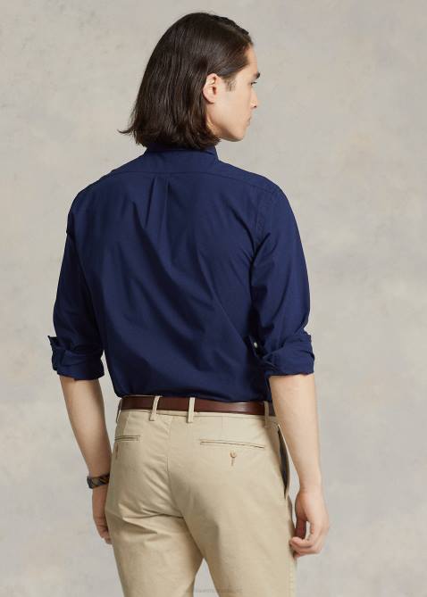Men Ralph Lauren Stretch Poplin Shirt-All Fits 4DJ2366 Newport Navy