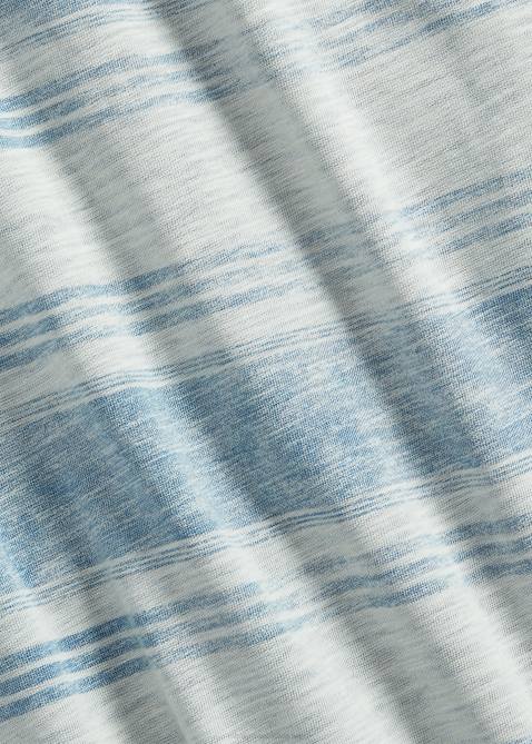 Men Ralph Lauren Striped Jersey Camp Shirt 4DJ21710 Indigo/Cream