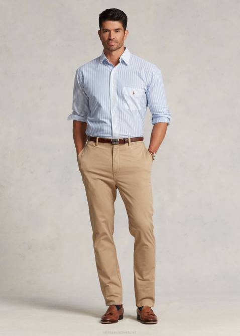 Men Ralph Lauren Striped Oxford Fun Shirt 4DJ21319 Blue Funshirt