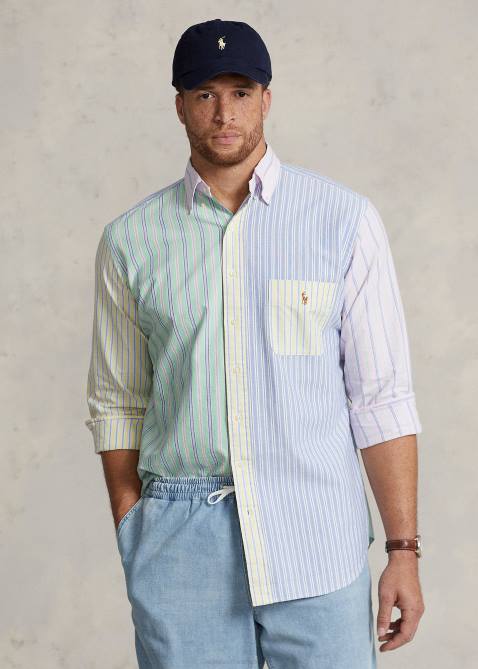 Men Ralph Lauren Striped Oxford Fun Shirt 4DJ21510 Fancy Stripe Funshirt