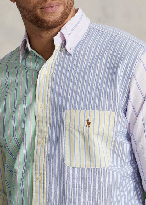 Men Ralph Lauren Striped Oxford Fun Shirt 4DJ21510 Fancy Stripe Funshirt