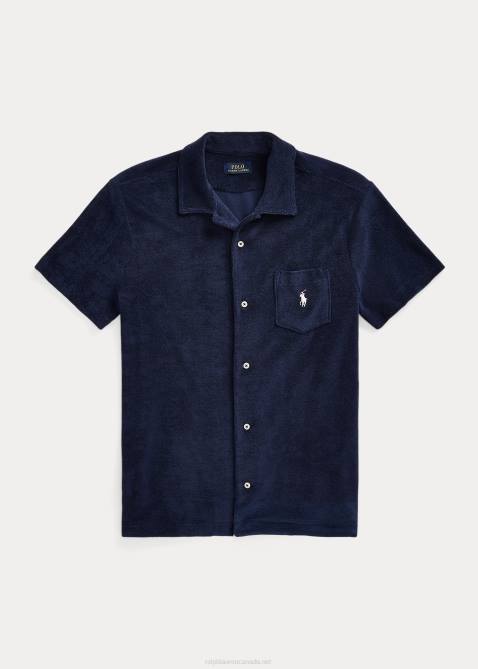 Men Ralph Lauren Terry Camp Shirt 4DJ2691 Newport Navy