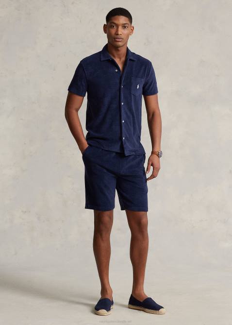 Men Ralph Lauren Terry Camp Shirt 4DJ2691 Newport Navy