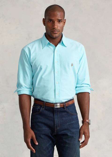 Men Ralph Lauren The Iconic Oxford Shirt 4DJ21434 Aegean Blue