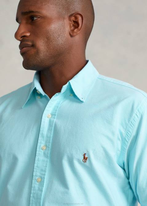 Men Ralph Lauren The Iconic Oxford Shirt 4DJ21434 Aegean Blue