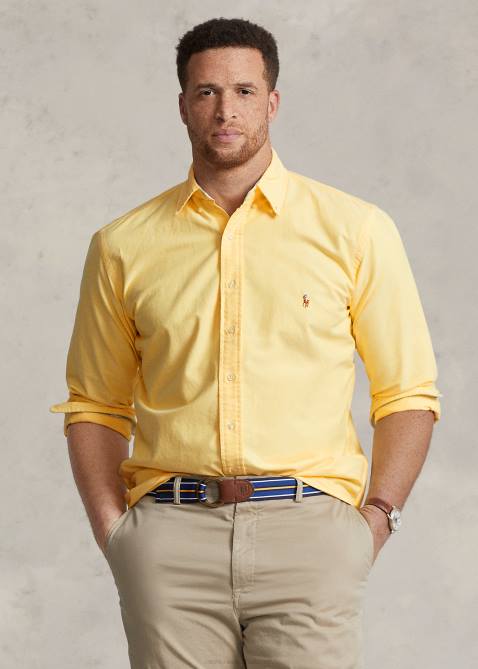 Men Ralph Lauren The Iconic Oxford Shirt 4DJ21438 Yellow Oxford