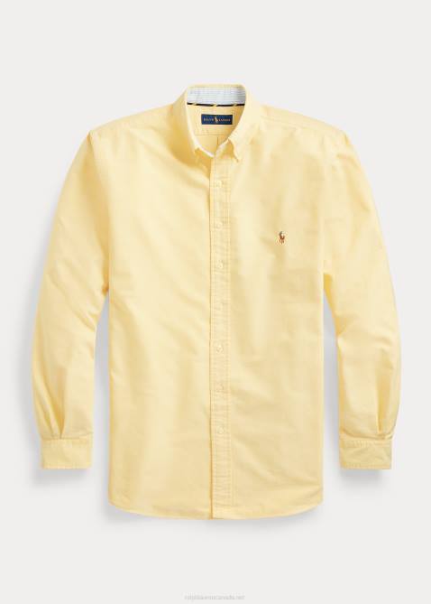 Men Ralph Lauren The Iconic Oxford Shirt 4DJ21438 Yellow Oxford