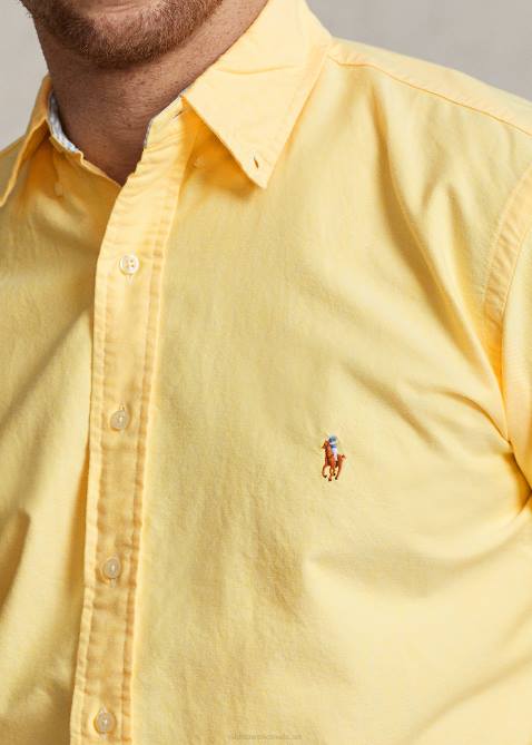 Men Ralph Lauren The Iconic Oxford Shirt 4DJ21438 Yellow Oxford