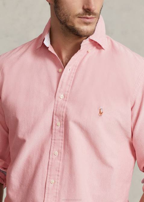 Men Ralph Lauren The Iconic Oxford Shirt 4DJ21439 Sunrise Red