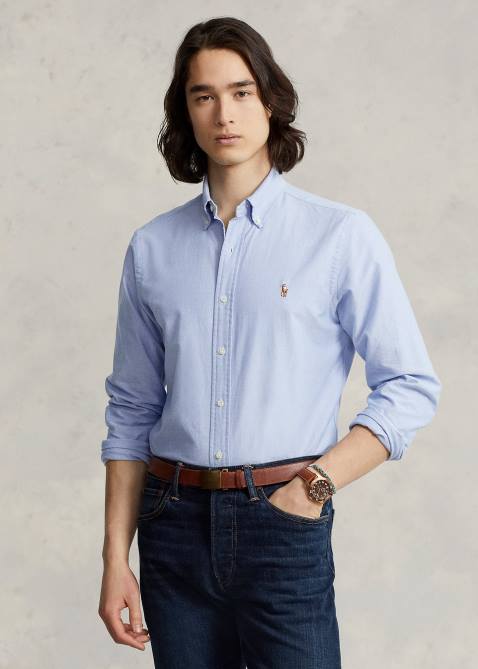 Men Ralph Lauren The Iconic Oxford Shirt-All Fits 4DJ28370 Blue