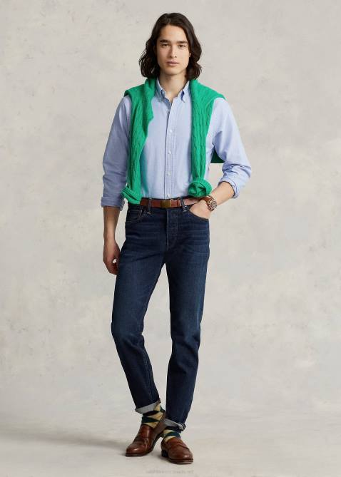 Men Ralph Lauren The Iconic Oxford Shirt-All Fits 4DJ28370 Blue