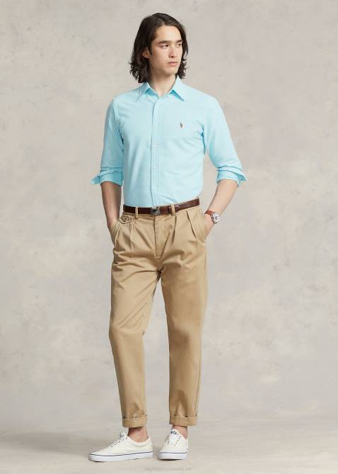 Men Ralph Lauren The Iconic Oxford Shirt-All Fits 4DJ28371 Aegean Blue