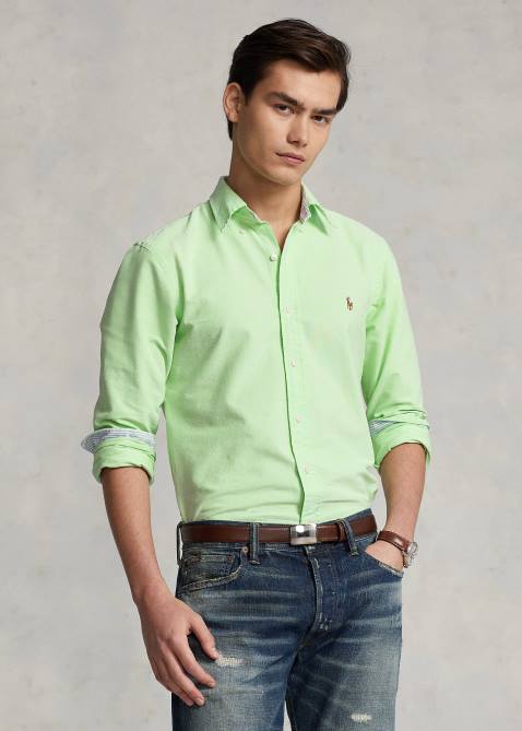 Men Ralph Lauren The Iconic Oxford Shirt-All Fits 4DJ28372 Oasis Green