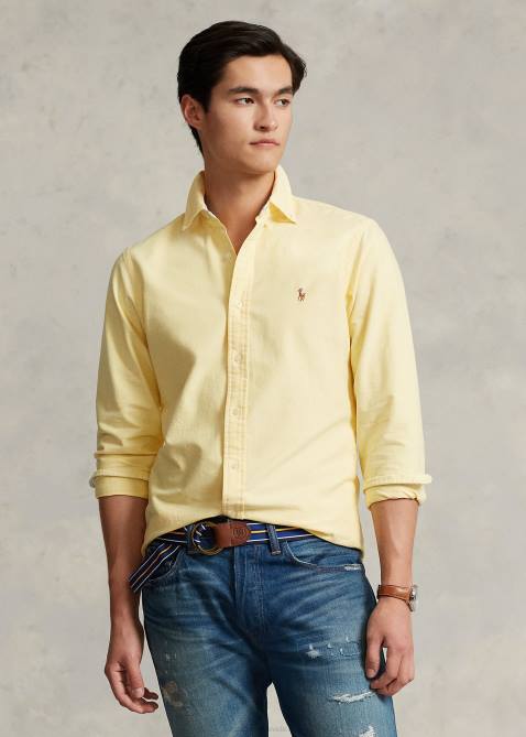 Men Ralph Lauren The Iconic Oxford Shirt-All Fits 4DJ28373 Yellow Oxford
