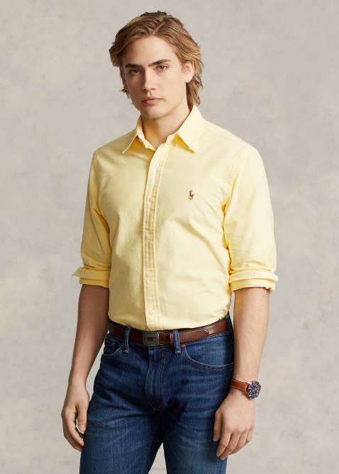 Men Ralph Lauren The Iconic Oxford Shirt-All Fits 4DJ28374 Yellow