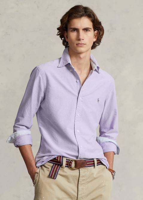 Men Ralph Lauren The Iconic Oxford Shirt-All Fits 4DJ28377 Thistle