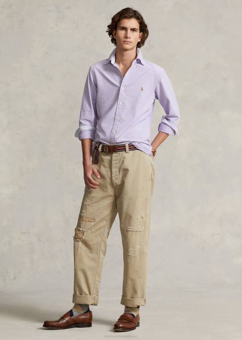 Men Ralph Lauren The Iconic Oxford Shirt-All Fits 4DJ28377 Thistle