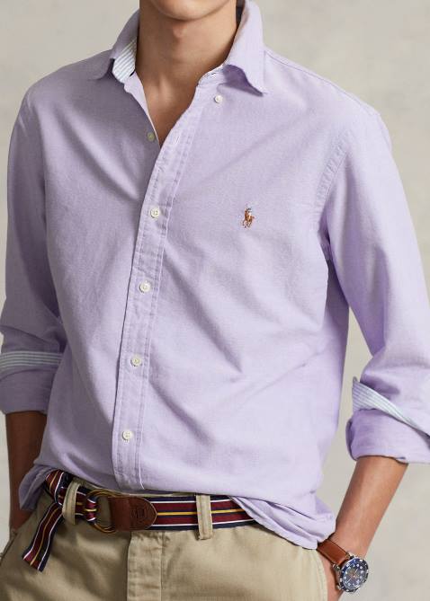 Men Ralph Lauren The Iconic Oxford Shirt-All Fits 4DJ28377 Thistle