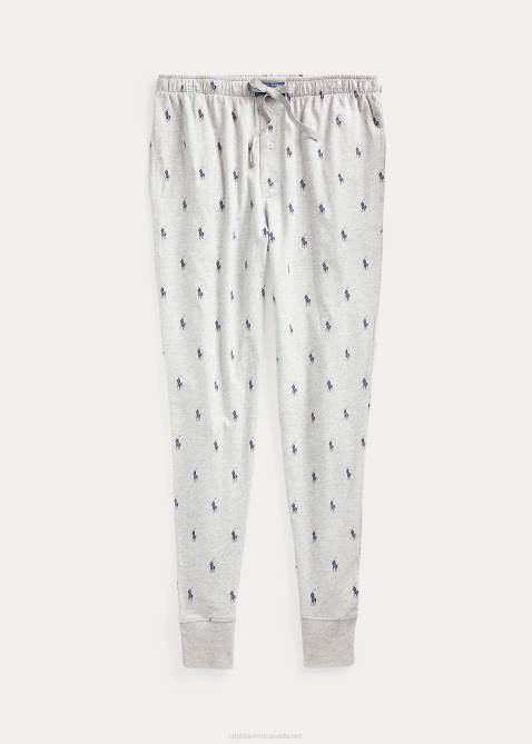 Men Ralph Lauren Allover Pony Cotton Sleep Jogger 4DJ2610 Andover Heather/Navy