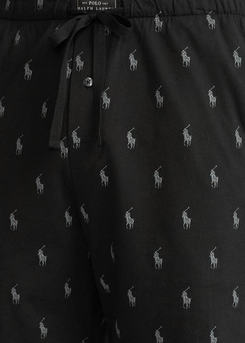 Men Ralph Lauren Allover Pony Pajama Short 4DJ21178 Black