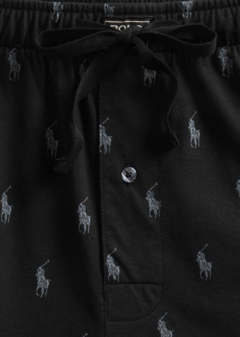 Men Ralph Lauren Allover Pony Pajama Short 4DJ21178 Black