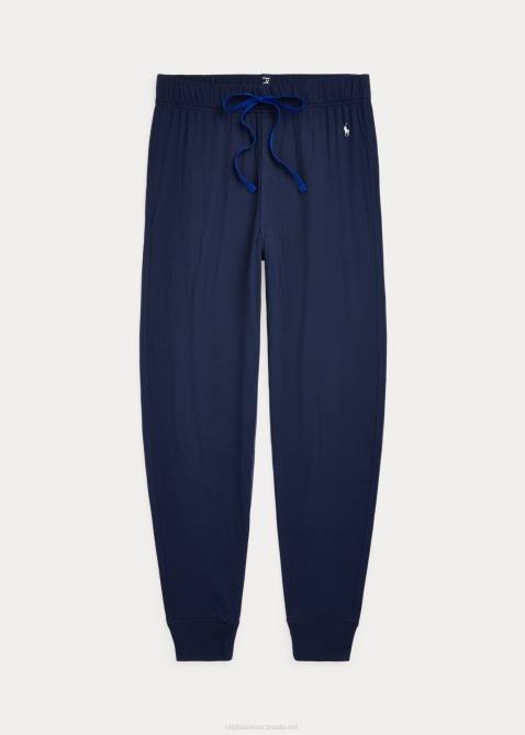 Men Ralph Lauren Contrast-Trim Sleep Jogger 4DJ2697 Cruise Navy/Silver