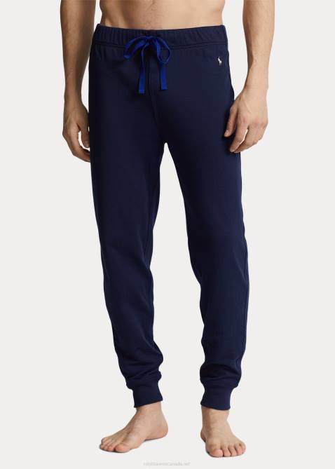 Men Ralph Lauren Contrast-Trim Sleep Jogger 4DJ2697 Cruise Navy/Silver