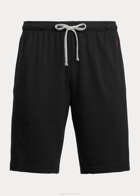 Men Ralph Lauren Cotton-Blend-Jersey Pajama Short 4DJ2217 Black/Andover Heather/Red