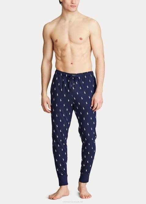 Men Ralph Lauren Cotton Jersey Sleep Jogger 4DJ21633 Cruise Navy