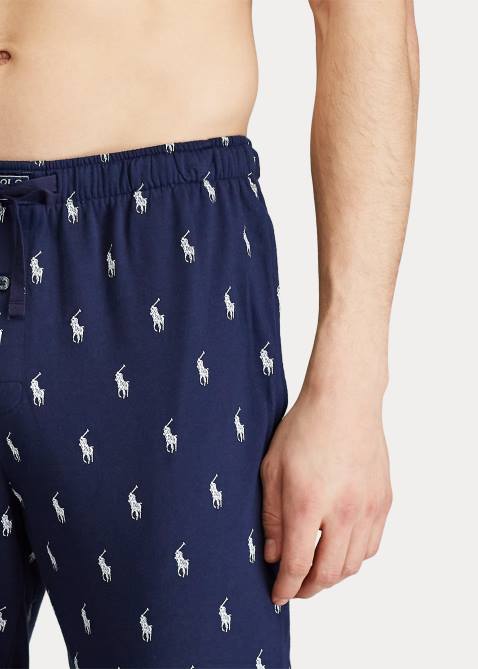 Men Ralph Lauren Cotton Jersey Sleep Jogger 4DJ21633 Cruise Navy