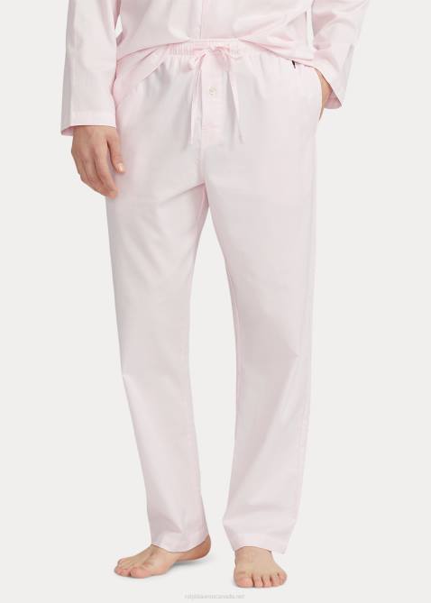 Men Ralph Lauren Cotton Oxford Pajama Pant 4DJ28570 Pink Oxford/Cruise Navy