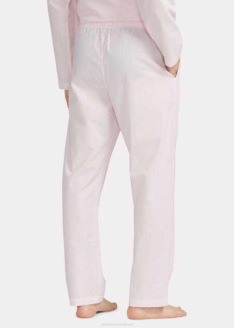 Men Ralph Lauren Cotton Oxford Pajama Pant 4DJ28570 Pink Oxford/Cruise Navy