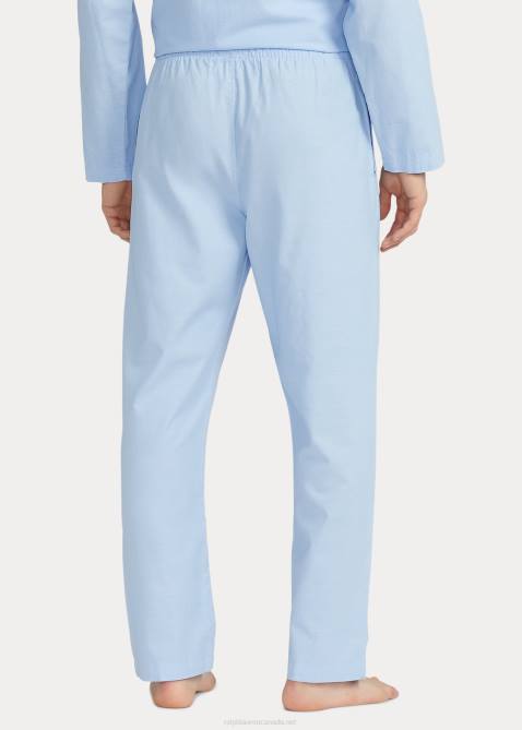 Men Ralph Lauren Cotton Oxford Pajama Pant 4DJ28571 Blue Oxford/Royal Navy