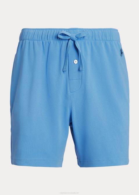 Men Ralph Lauren Knit Pique 6-Inch Sleep Short 4DJ2317 Harbor Island Blue/Navy