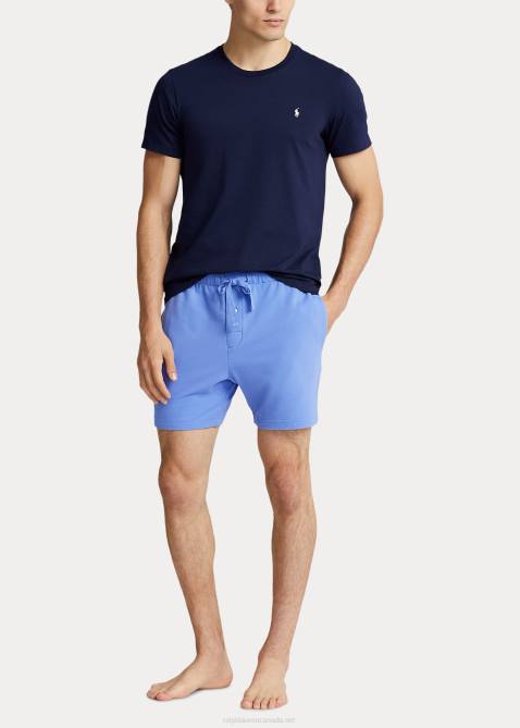 Men Ralph Lauren Knit Pique 6-Inch Sleep Short 4DJ2317 Harbor Island Blue/Navy