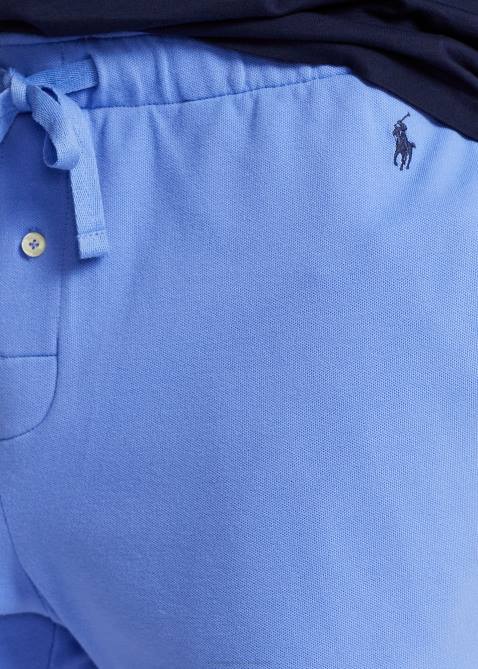 Men Ralph Lauren Knit Pique 6-Inch Sleep Short 4DJ2317 Harbor Island Blue/Navy