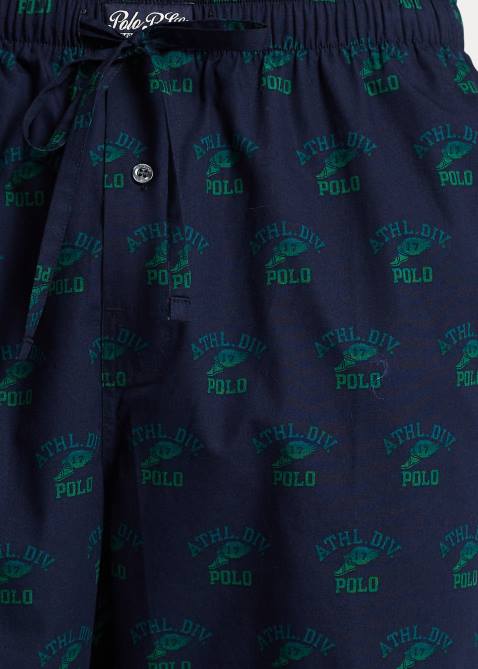 Men Ralph Lauren Logo-Print Pajama Pant 4DJ21101 Navy Print