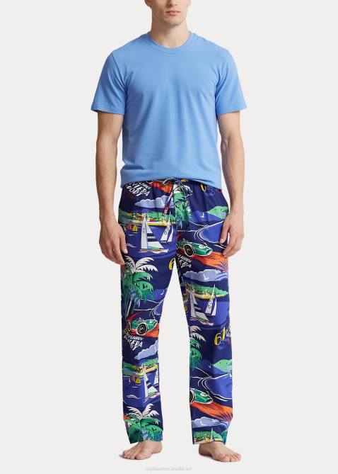 Men Ralph Lauren Print Pajama Pant 4DJ2679 Riviera Du Port Print