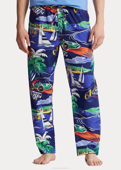 Men Ralph Lauren Print Pajama Pant 4DJ2679 Riviera Du Port Print