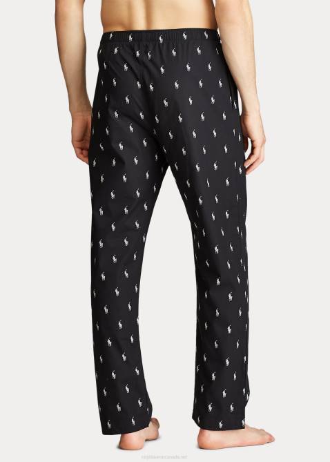 Men Ralph Lauren Signature Pony Pajama Pant 4DJ21670 Black/White