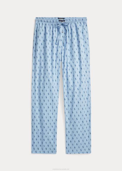 Men Ralph Lauren Signature Pony Pajama Pant 4DJ2633 Blue/Canyon Blue Riviera