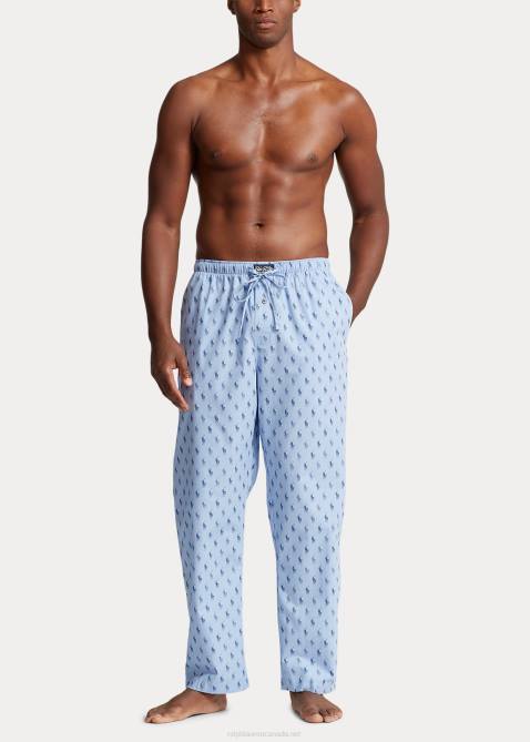 Men Ralph Lauren Signature Pony Pajama Pant 4DJ2633 Blue/Canyon Blue Riviera