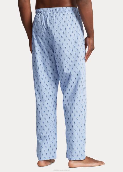 Men Ralph Lauren Signature Pony Pajama Pant 4DJ2633 Blue/Canyon Blue Riviera