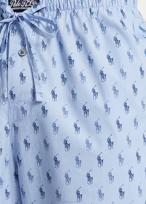 Men Ralph Lauren Signature Pony Pajama Pant 4DJ2633 Blue/Canyon Blue Riviera