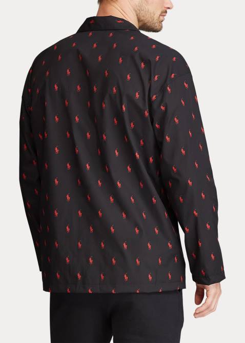 Men Ralph Lauren Signature Pony Pajama Shirt 4DJ21648 RL Black/Rl2000 Red